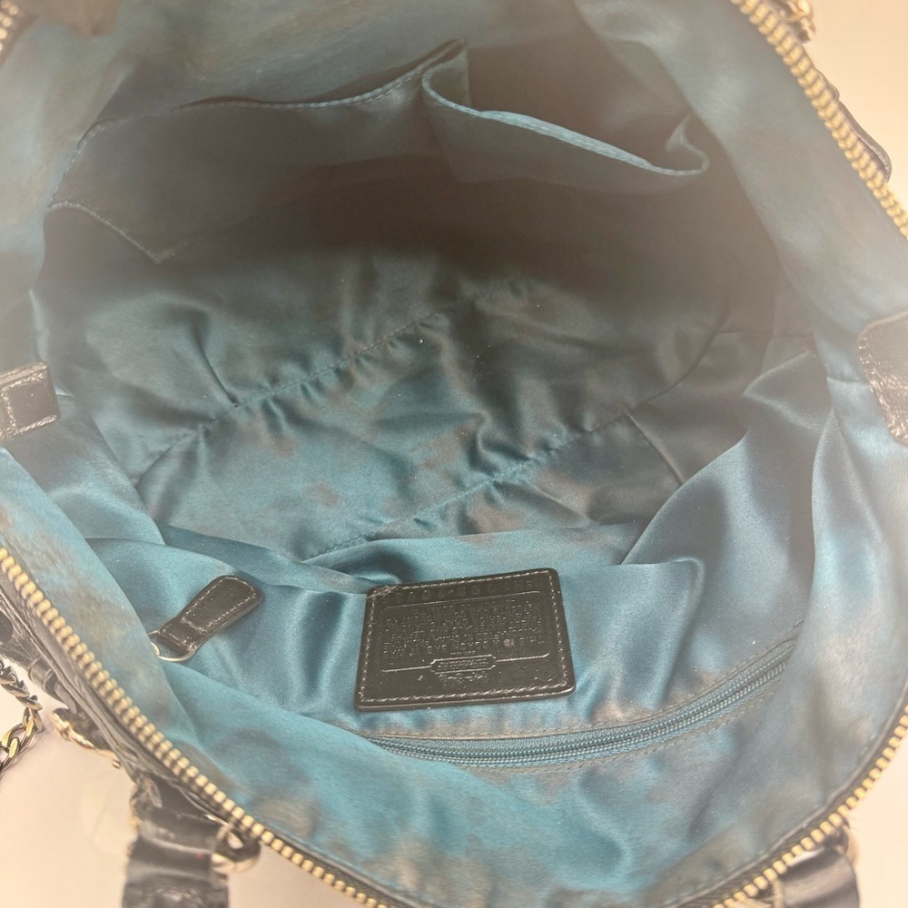 Coach Black Madison Satchel with Unbranded Chain Detail | Good Used Condition - Picture 13 of 14